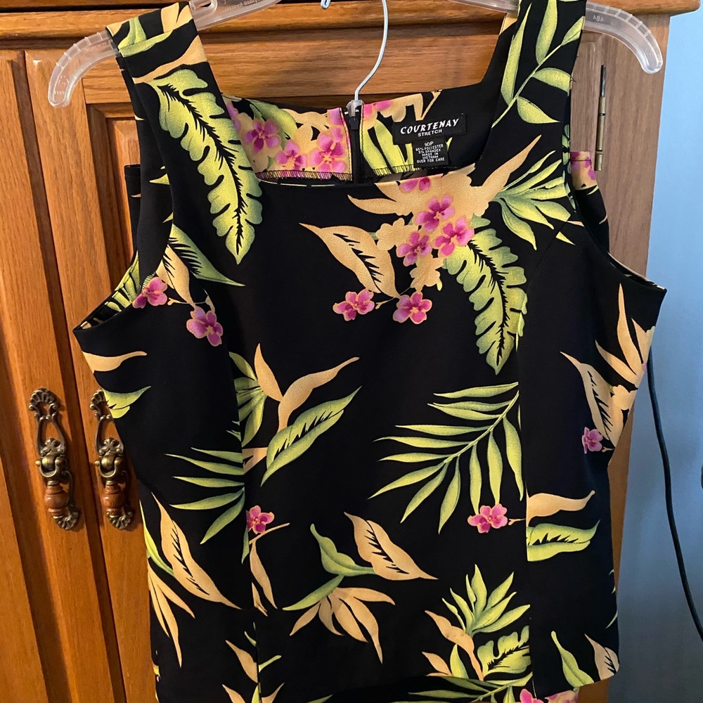 Tropical floral skirt set.